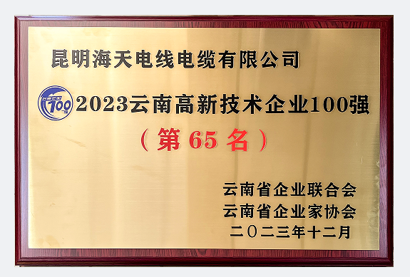 2023云南高新技術(shù)企業(yè)100強(qiáng)